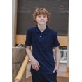 thumbnail image 2 of Unizone Uniforms Boy short Sleeve Polo shirt (Small, Navy Blue), 2 of 6