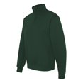 thumbnail image 2 of Jerzees Mens NuBlend Quarter Zip Cadet Collar Sweatshirt, M, Forest Green, 2 of 3