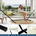 thumbnail image 3 of IdealHouse 2 Person Hammock with Stand for Outside, Double Hammock with Stand and Pillow, Max 450 Lbs Capacity with Balance Rope, Large Hammock for Outdoor Patio Backyard Poolside, 3 of 7