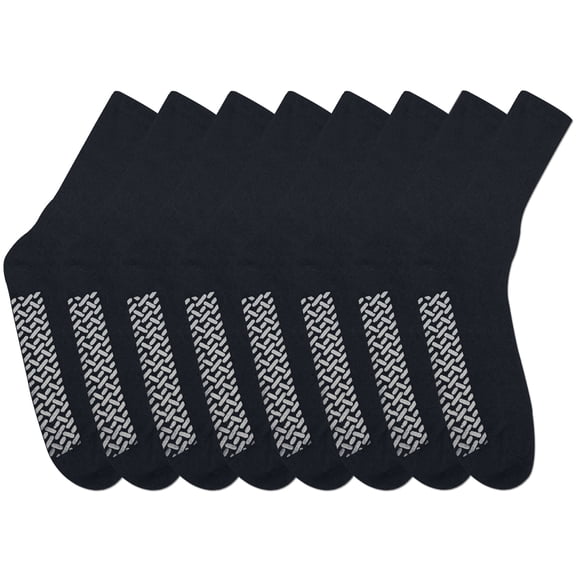 4 Pairs of Nobles Men's Black Comfortable Slipper Socks Size 13-15