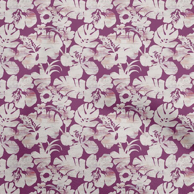 oneOone Viscose Jersey Purple Fabric Floral & Leaves Sewing Material Print Fabric By The Yard 60 Inch Wide