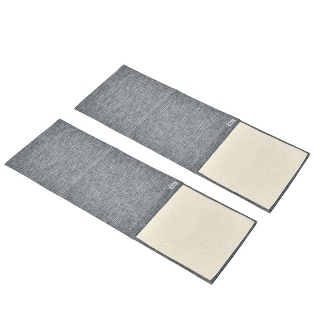 PawHut 2PCs Chat Grattage Pad Conseil Tapis Couverture Chaton Griffoir Gris