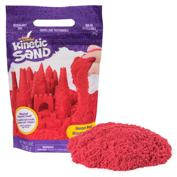 Kinetic Sand, 2lb Red Play Sand, Moldable Sensory Toys for Kids, Resealable Bag (Packaging May Vary), for Ages 3 and up