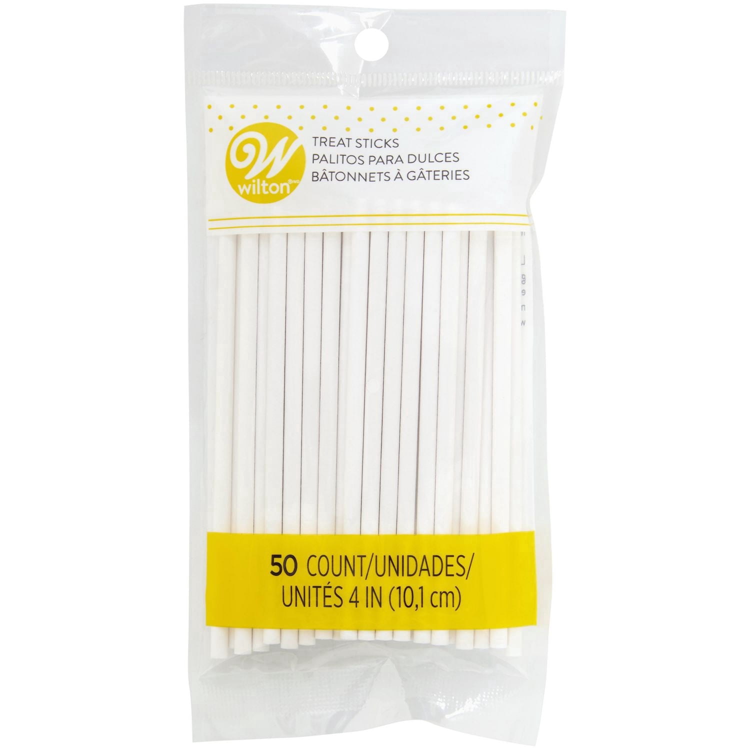 Bâtonnets à gâterie de 4 po (10 cm) blancs Wilton, 50 unités