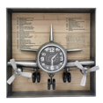 thumbnail image 2 of Metallic Vintage Airplane Wall Art with Clock, Set of 3, 2 of 8