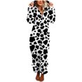 thumbnail image 4 of Combinaison Pyjama Unisexe Adulte Léopard à Capuche avec Fermeture Éclair Manches Longues en Peluche, 4 of 7