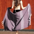 thumbnail image 4 of Serviette de Plage Turque Antiadhésive Motif Rayé Sable pour Adultes Châle de Sauna Extérieur, 4 of 5