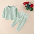 thumbnail image 2 of vdgthytj Toddler Baby Baby Girl Fall Clothes Ribbed Crewneck Long Sleeve Tops and High Waisted 2 Piece Matching Outfit, 2 of 5