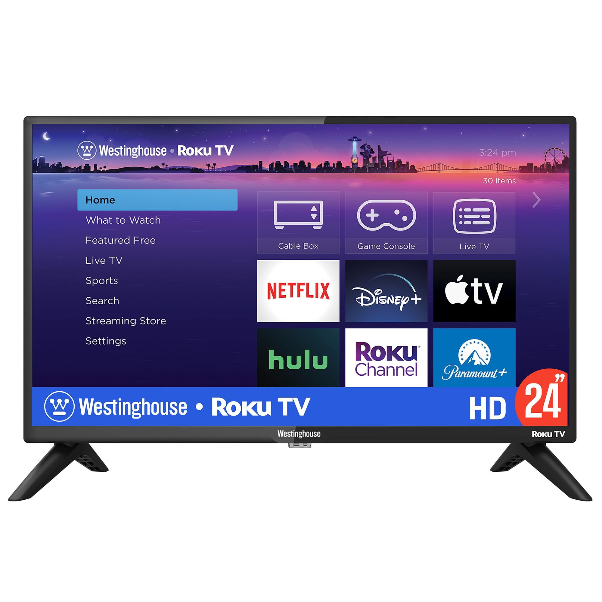 Westinghouse Roku TV - 24 Inch Smart TV 720P LED HD TV with Wi-Fi Connectivity and Mobile App Flat Screen TV Compatible with Apple Home Kit Alexa and Google Assistant