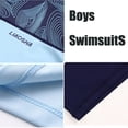 thumbnail image 2 of B91xZ Boys Swimsuit Short Sleeve Rashguard and Swim Trunks 2 Piece Set,Blue 14-16 Years, 2 of 5