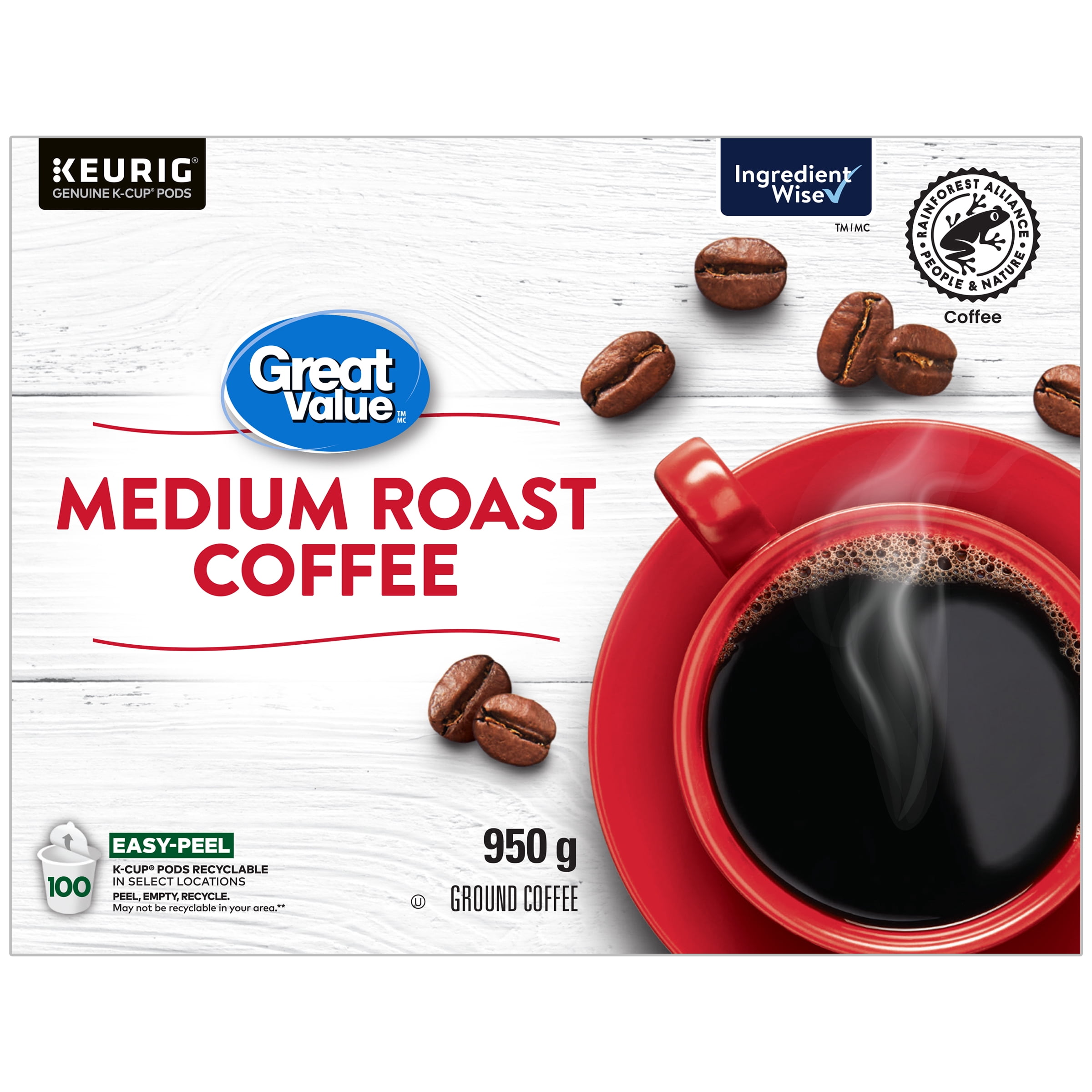 Great Value Medium Roast Coffee 100ct Kcups