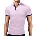 thumbnail image 1 of BOBOGOJP Polo pour Homme à Manches Courtes Léger à Séchage Rapide Randonnée Golf Pêche (Rose,7TG), 1 of 4