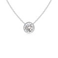 thumbnail image 1 of Angara Collier en Diamant Naturel - Collier Solitaire en Diamant Rond Serti Clos en Platine pour Femmes, 1 of 10