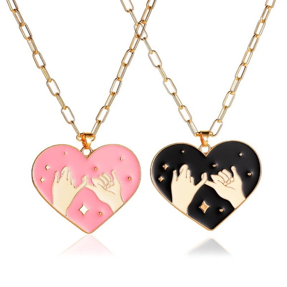 Pisexur Valentines Day Gifts Couple Grand Pendentif Personnalité Gouttes Crochet à Huile Chaîne de Clavicule Cadeaux de la Saint-Valentin pour Elle