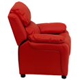 thumbnail image 3 of Deluxe Padded Contemporary Red Vinyl Kids Recliner with Storage Arms, 3 of 9