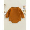 thumbnail image 3 of ZAXARRA Baby Girl Boy Romper, Long Sleeve Round Neck Letters Print Loose Crotch Button Short Romper, 3 of 7