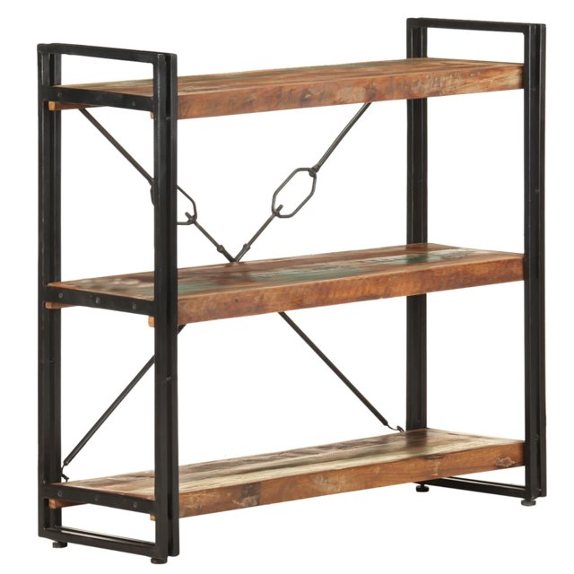 vidaXL 3-Tier Bookcase 90x30x80 cm Solid Reclaimed Wood