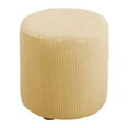 thumbnail image 2 of serony Stretchable Footstool Slipcover Footrest Cover Protector with Dark Elastic Green Bottom Beige Round Chair Cover 25-32cm, 2 of 6