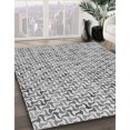 thumbnail image 3 of Ahgly Company Tapis de Zone Rond d'Intérieur Lavable à la Machine, Transitionnel, Sonique Argent Gris, 3 Pieds Rond, 3 of 7