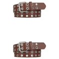 thumbnail image 1 of Decodeary No Loose Thread Double Buckle Belt For Womens Jeans Neat Look Waistband Party Punk Pin Dress Coffee 110cm 2Set, 1 of 6