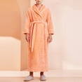 thumbnail image 4 of FAIWAD Women's Flannel Thickened Nightgown Soft Warm Fuzzy Fleece Robe Solid Color Bathrobe Loungewear with Pockets, 4 of 5