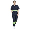 thumbnail image 4 of TOPTIE Short-Sleeve Coverall Safety Enhanced Visibility Striped One Piece Jumpsuit Regular Length, 4 of 6