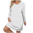 thumbnail image 1 of Ixbnca Robe pour Femme Grande Taille Col Rond Manches Courtes Robes T-Shirt Décontractées Amples Été Robe Courte, 1 of 7