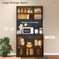 thumbnail image 4 of HOMCOM Armoire de Garde-Manger 71 Pouces, Armoire de Rangement avec Station de Recharge, Noir, 4 of 10