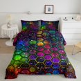 thumbnail image 2 of Erosebridal Colorful Starry Sky Bedding Twin Comforter Set, Neon Galaxy Down Comforter, Geometry Decor, Lightweight 2pcs, 2 of 7