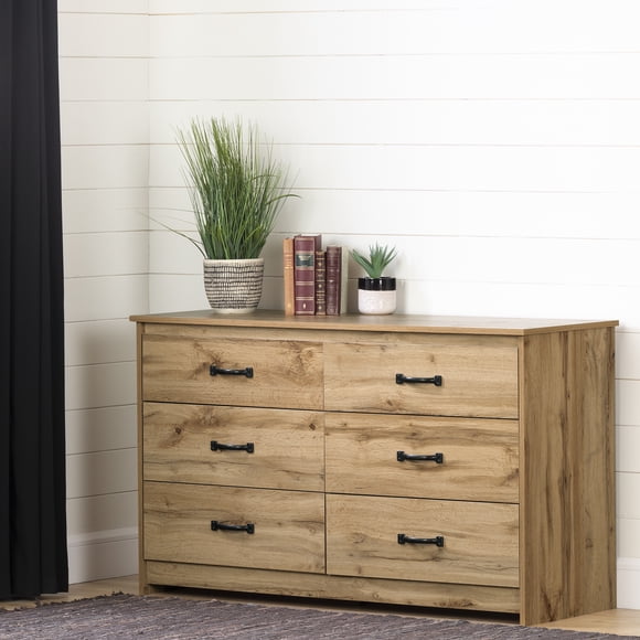 Commode 6 tiroirs pour Adulte, fini Chêne nordique, collection Tassio de Meubles South Shore