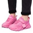thumbnail image 3 of REDARER Girls' All-Season Sneakers - Breathable Mesh & Hook Loop Design, Non-Slip Comfort for Active Play,Color:Hot Pink,Size:6-7 Years, 3 of 8