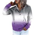 thumbnail image 1 of WEAIXIMIUNG Sweatshirts for Women Trendy Graphic Women's Autumn and Winter Fashionable Street Style Gradually Changing Color Button Collar Pocket Drawstring Casual Sports Hoodie (3), 1 of 5
