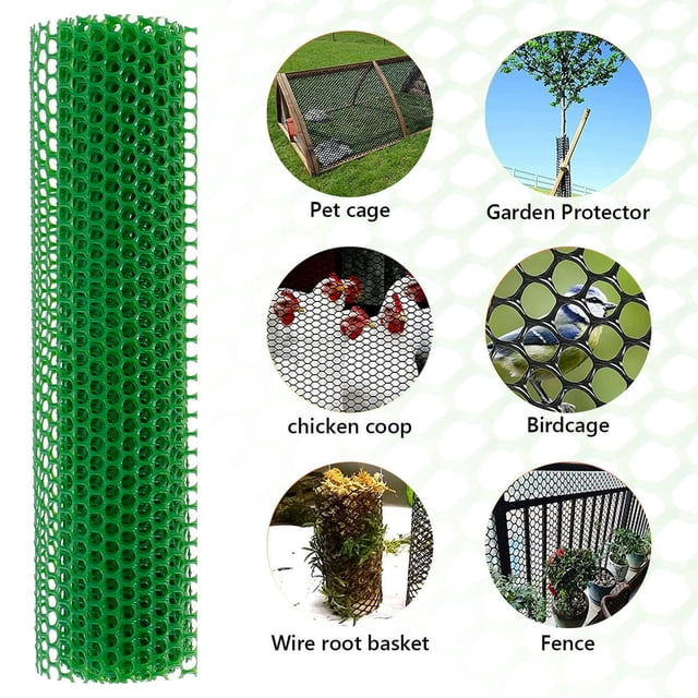 Plastic Fence Mesh 300X40CM Chicken Wire Fence Mesh Durable and Lightweight Fencing Wire Chicken Wire Frame Floral Netting for Crafts Gardening Poultry Fencing