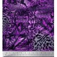 thumbnail image 1 of Soimoi Purple polyester Crepe Fabric Fish & Leopard Animal Skin Print Fabric by Yard 42 Inch Wide, 1 of 3