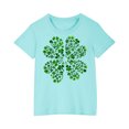 thumbnail image 1 of FAIWAD Hauts pour Enfants Garçons Filles Manches Courtes T-Shirt Graphique de la Saint-Patrick Trèfle Mignon Décontracté Col Rond, 1 of 4