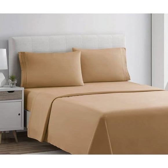 Clara Clark Twin XL Sheets Set, Deep Pocket Bed Sheets for Twin XL Size Bed - 3 Piece Twin XL Size Sheets, Extra Soft Bedding Sheets & Pillowcases, Mocha Brown Sheets Twin-XL