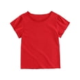 thumbnail image 1 of Timegard Baby Girls Clothes Cotton Solid Color Comfy Toddler Tee Casual Ruffle Short Sleeve Cute Top, 1 of 8