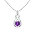 thumbnail image 1 of Angara Collier en Améthyste Naturelle - Pendentif Solitaire en Améthyste Ronde Nœud Infini en Platine pour Femmes, 1 of 8