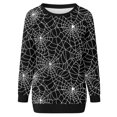 thumbnail image 4 of 2023 Chandail à Capuchon Surdimensionné pour Femmes Décontracté à Manches Longues Col Rond Hauts Blouse Ample Chandail Graphique à Imprimé d'Halloween Costumes d'Halloween/Noël Rabais de 50 % Liquidation, 4 of 6