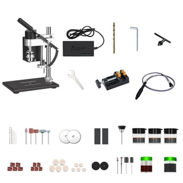 Graflsoa Compact Precision Mini Drill Press with Variable Speed for Wood, Metal, and Plastic - 775 Luxury Model with Adjustable Height & Rich Accessories
