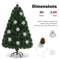 thumbnail image 3 of Patiojoy 5' Pre-Lit Fiber Optic Artificial Christmas Tree w/ LED Lights and Snowflakes, 3 of 10