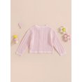 thumbnail image 2 of Kmbangi Cardigan Tricoté pour Bébé Fille 0-3T, Mignon à Manches Longues Col Rond Couleur Unie Pull Boutonné, 2 of 8