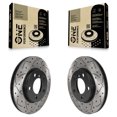 thumbnail image 1 of DS-One Front Coated Drilled Slotted Disc Brake Rotors Pair for Car Mini Cooper Countryman Paceman KD-100449, 1 of 11