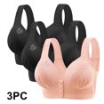 thumbnail image 2 of FAIWAD 3Pc Wireless Bras for Women Plus Size Full Coverage Front Closure Bralettes No Underwire Breathable Everyday Bra, 2 of 9