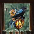 thumbnail image 3 of RKSTN Crow decorations Gothic Hanging Ornament Catch The Sun Gothic Crow On Lantern Decoration Lantern 2D, 3 of 3