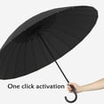 thumbnail image 4 of Large Stick Umbrella With Leather Hook Handle 45 Inch - Automatic Open Classic Golf Umbrellas Windproof 24 Ribs - Curved Handle Business Umbrella Cane for Gentlemen gold, 4 of 7
