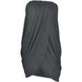 thumbnail image 5 of CEHVOM Robe d'Été pour Femme, Unie, à Poitrine Enveloppée, à une Épaule, Plissée à Vagues, Moulante, 5 of 5