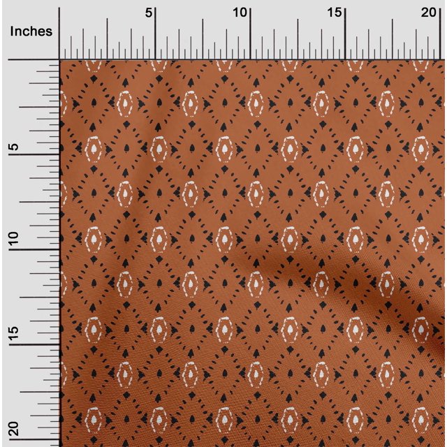 oneOone Viscose Chiffon Fabric Geometric Block Printed Fabric 1 Yard 42 Inch Wide