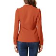 thumbnail image 3 of INSPIRE CHIC Chemise Élégante pour Femme à Col en V à Manches Longues Boutonnée TP Orange Brun, 3 of 7