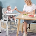 thumbnail image 2 of OLAKIDS 5 in 1 Baby High Chair, Convertible Toddler Table Chair Set, Rocking Chair, Multi-Function Seat with Lockable Universal Wheels, Adjustable Seat Back, Removable Trays (Grey), 2 of 8